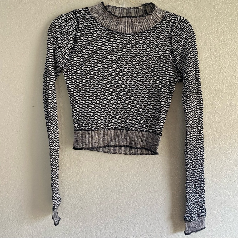 NEW Free People Jane Printed Cropped Tee Top
